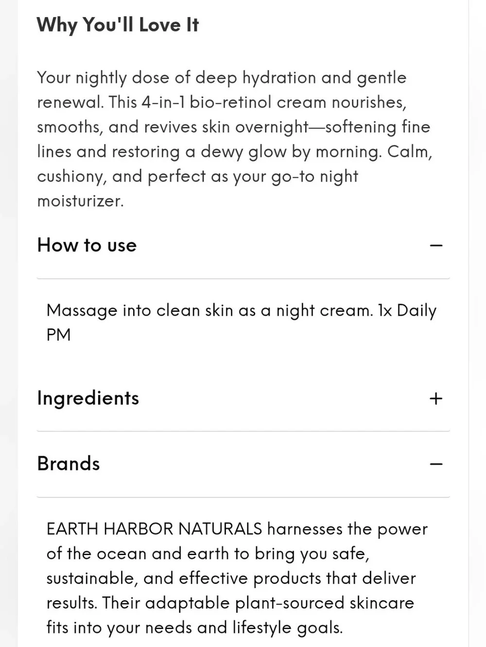 Earth Harbor Siren Silk Bio-Retinol Hydration Cream — White
